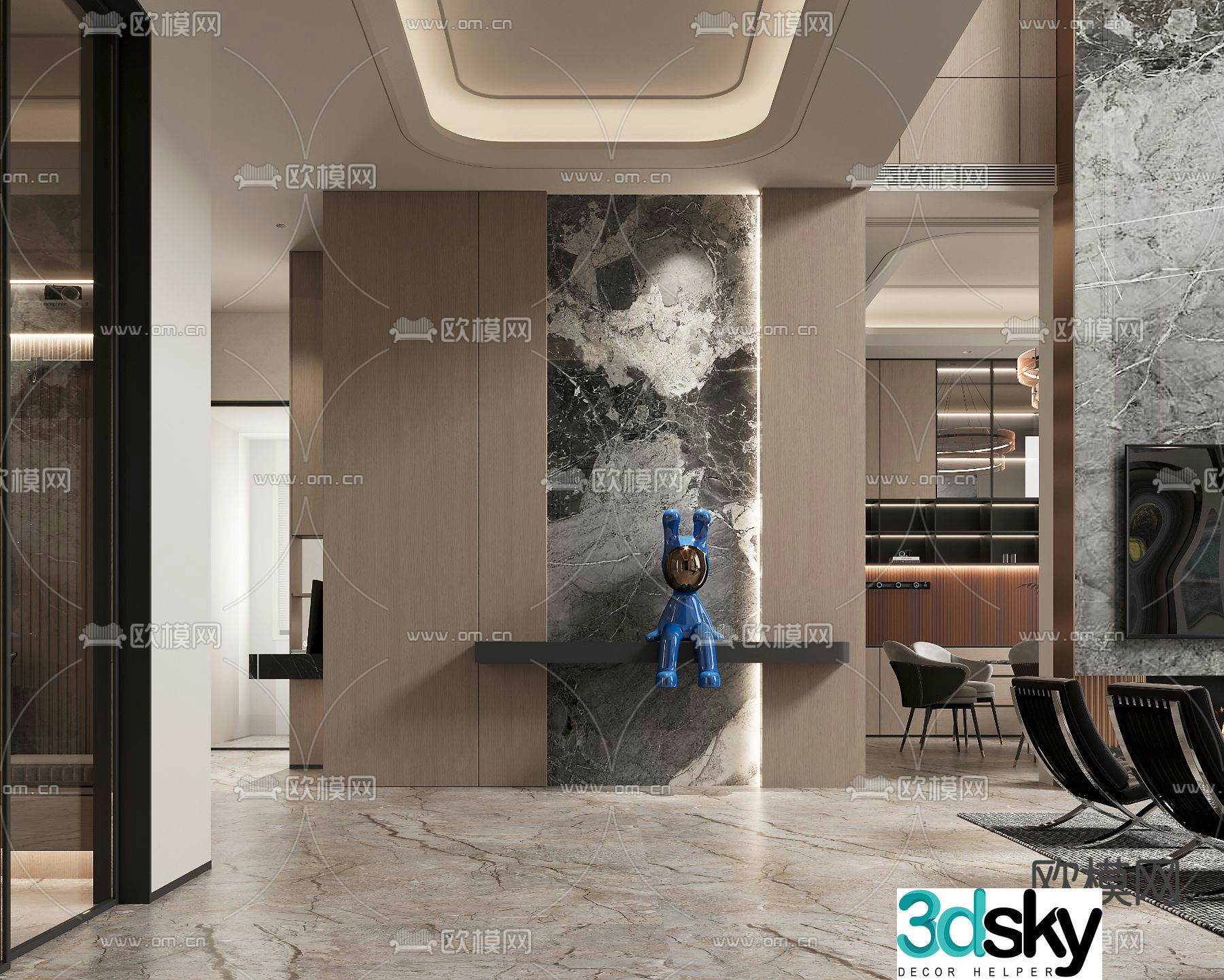 Entrance entrance hall Decorative hall Aisle 3D model