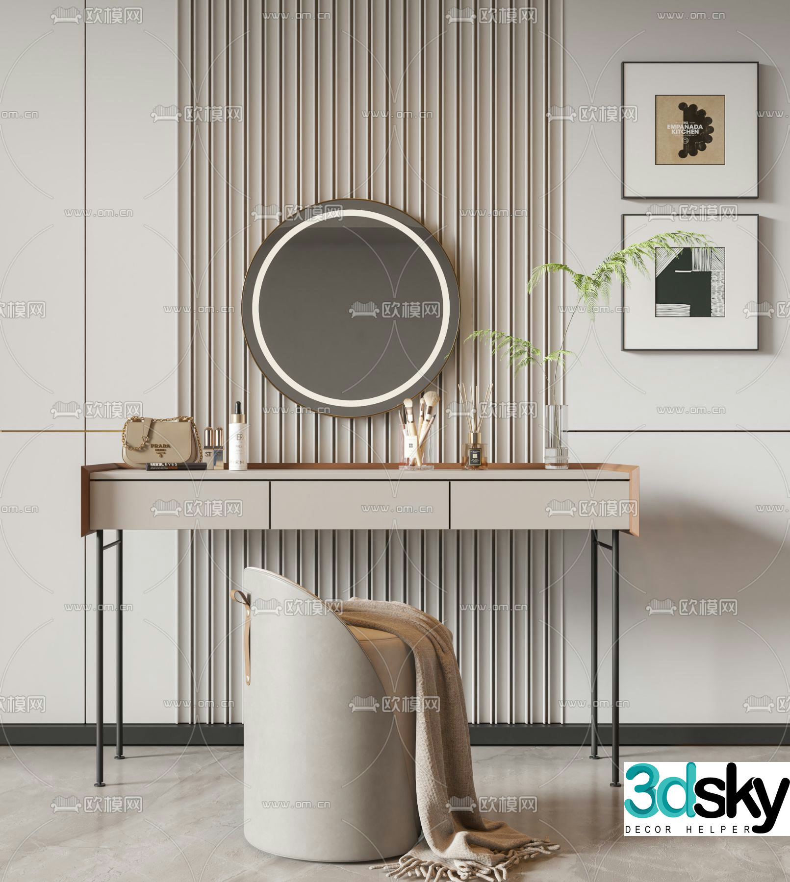 Modern dressing table 3d model