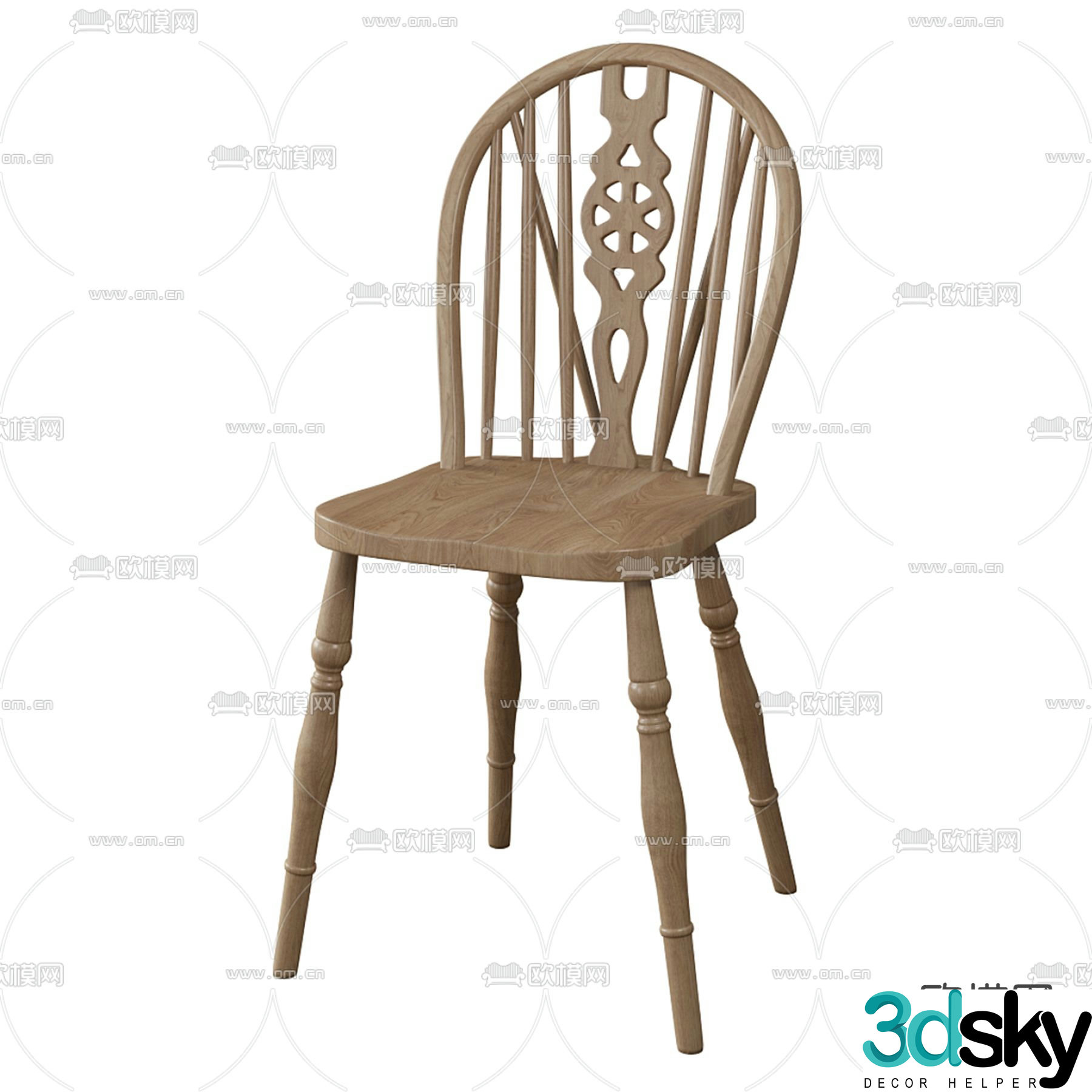 American chair dining chair 3d model