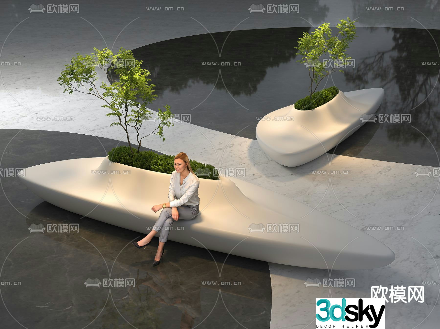 Modern leisure seat special shaped seat 3d model