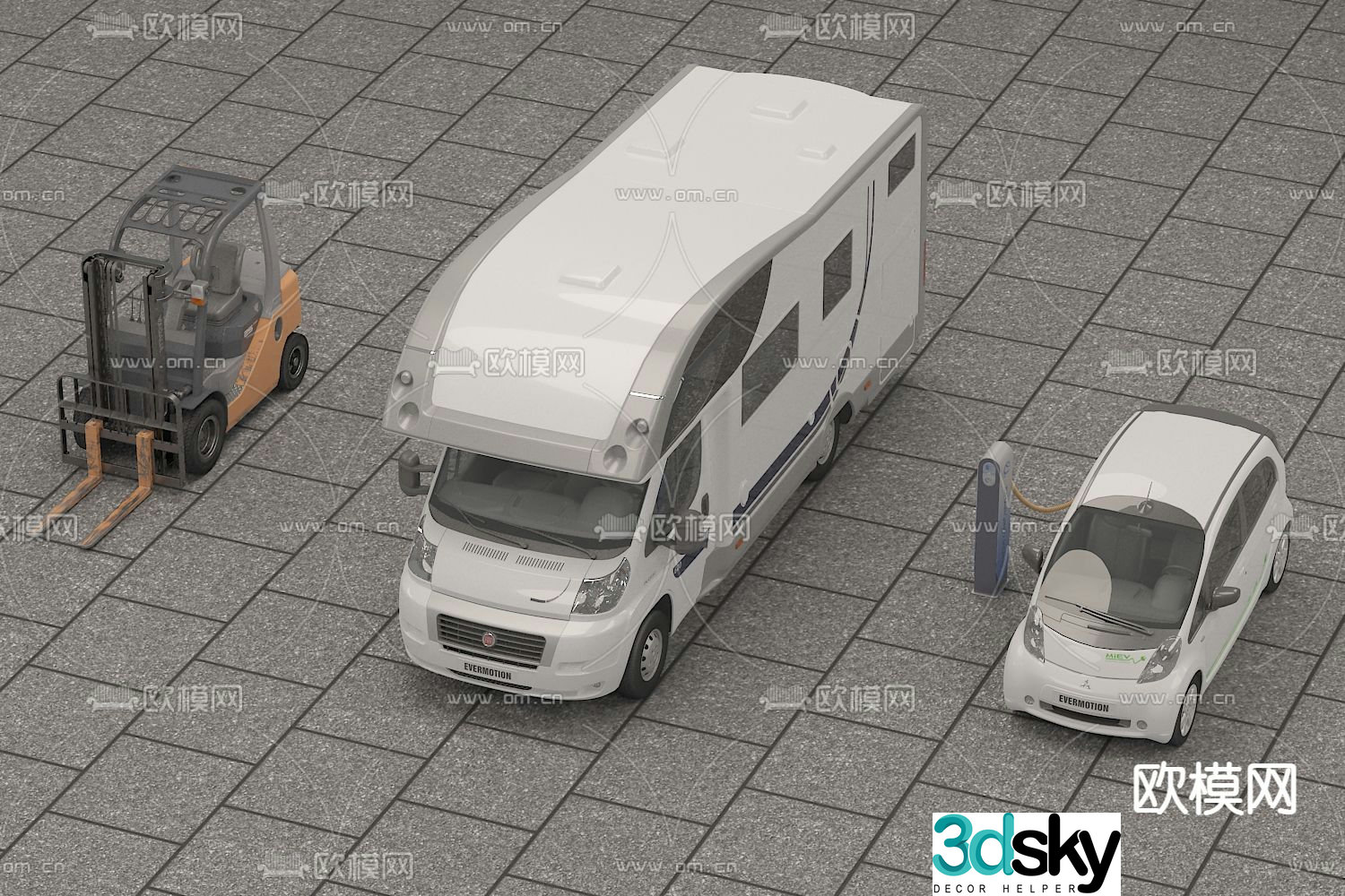 Forklift RV Tram 3d model