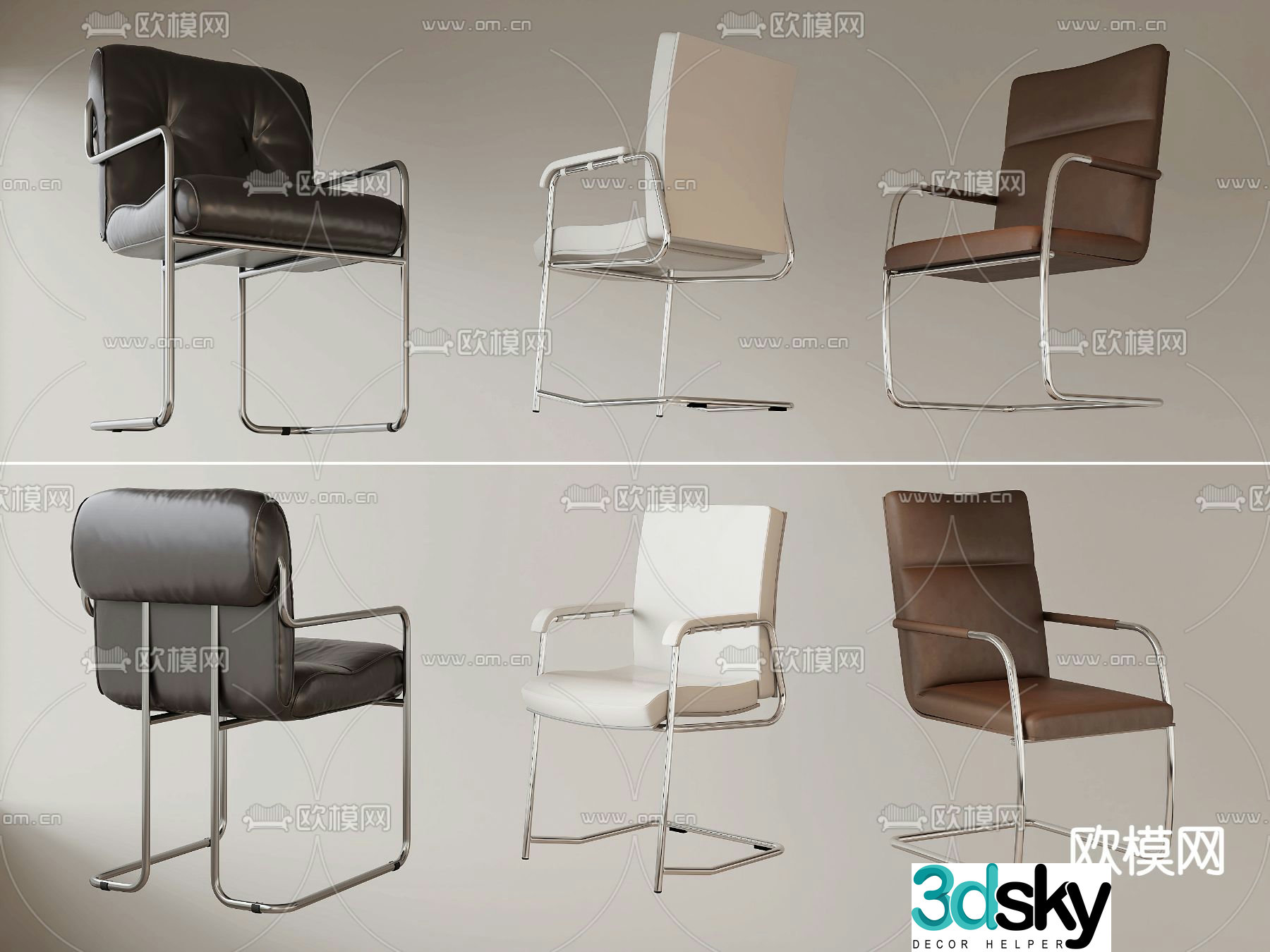 minotti single chair leisure chair office chair 3d model