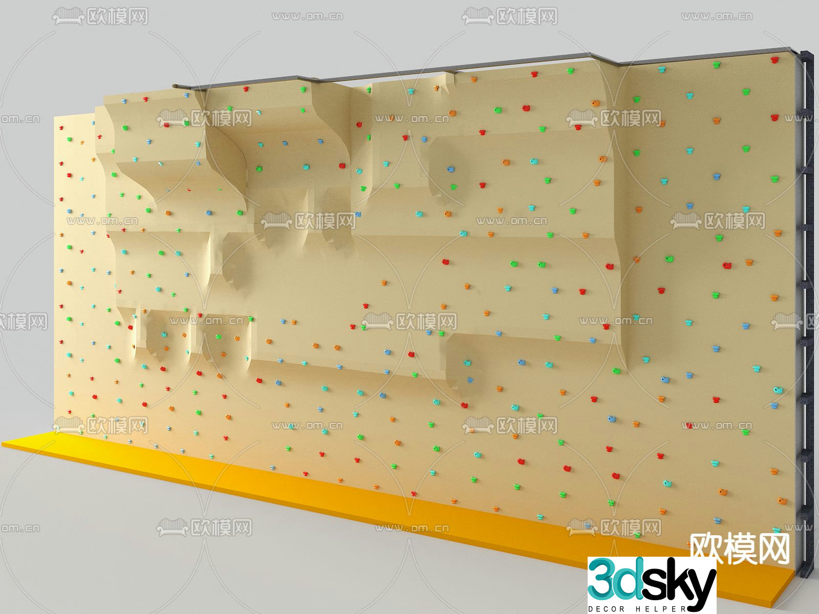 Amusement equipment rock climbing wall 3d model