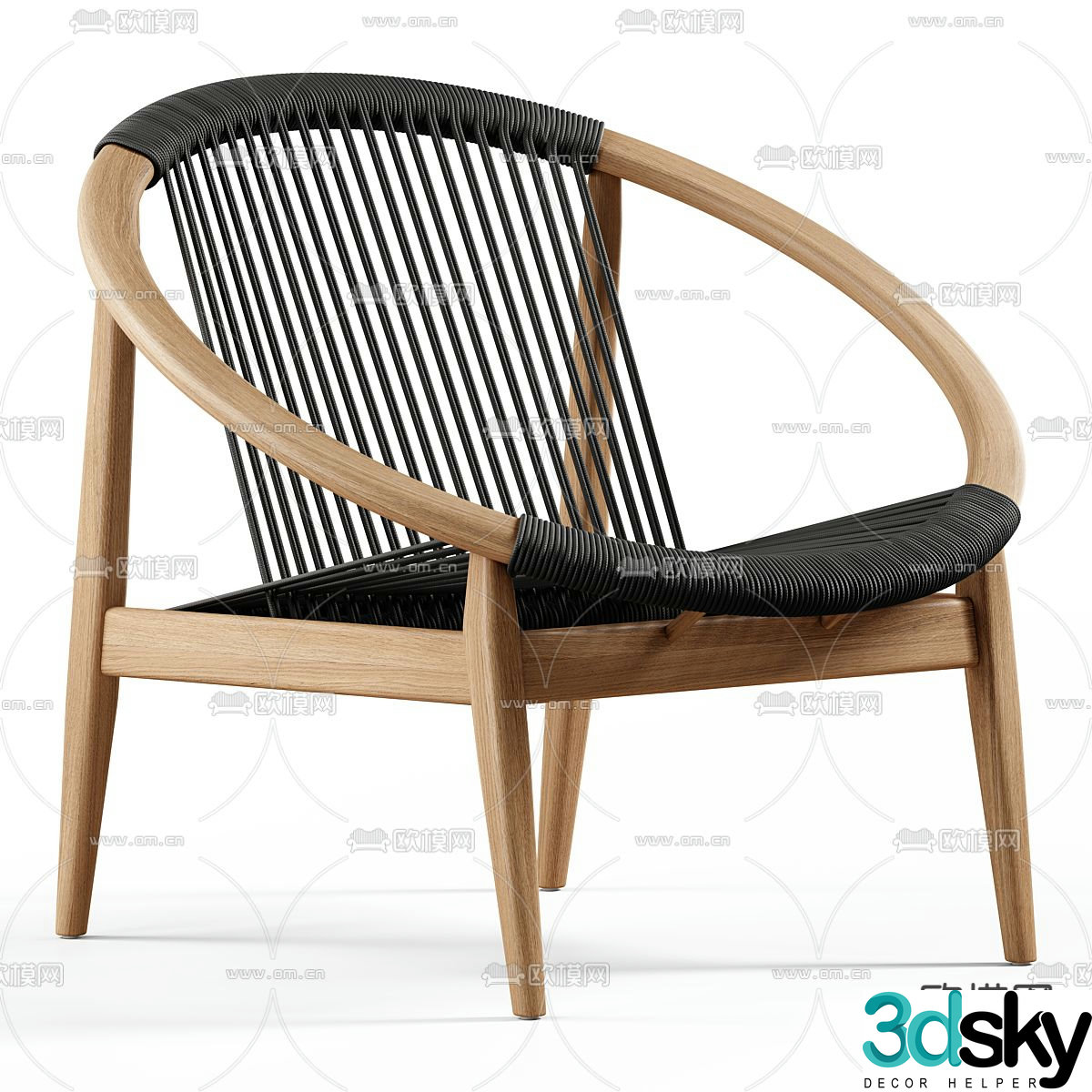 Wabi-sabi chair leisure chair balcony chair lounge chair 3d model