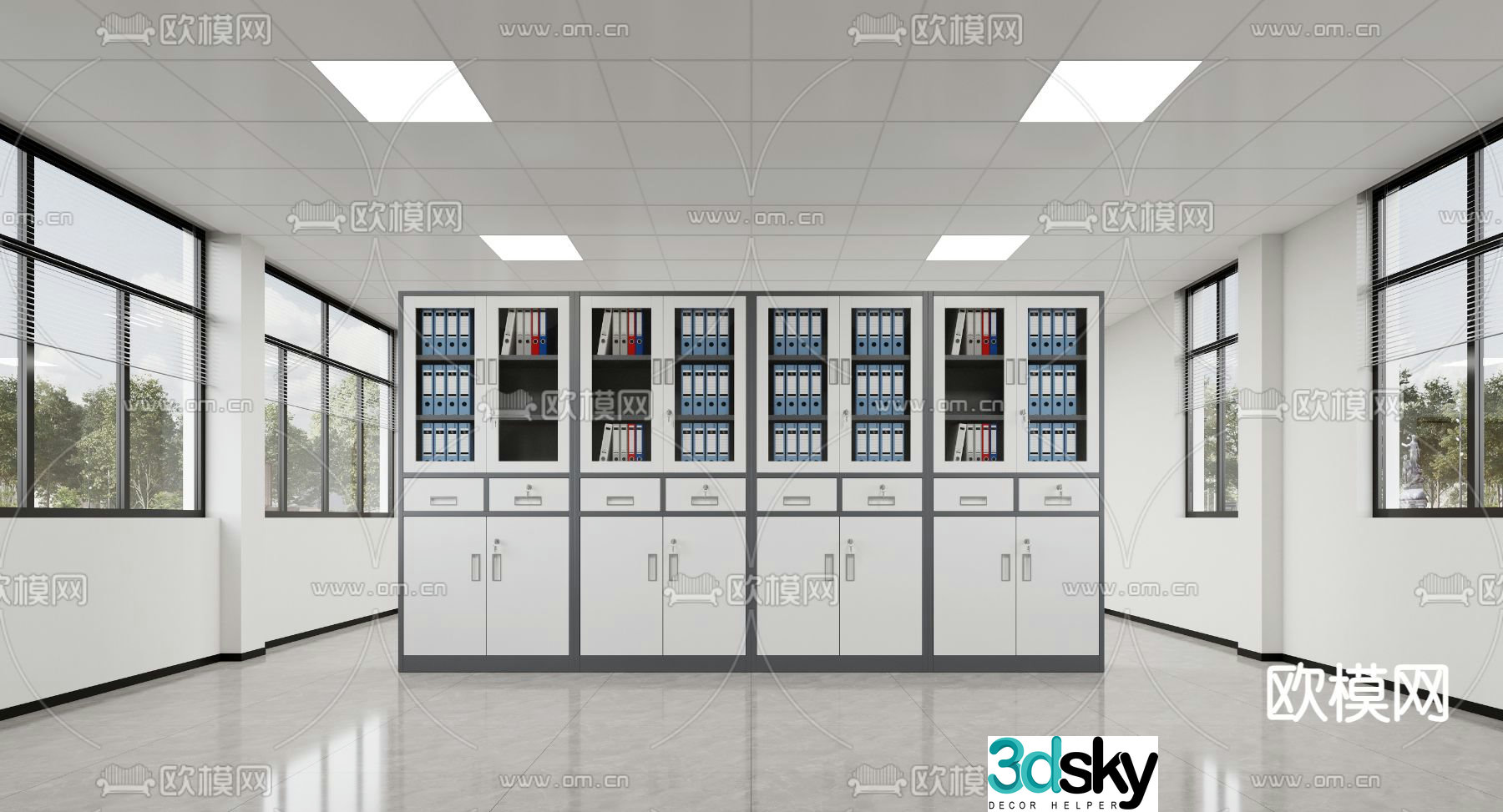 Modern filing cabinet information cabinet filing cabinet 3d model