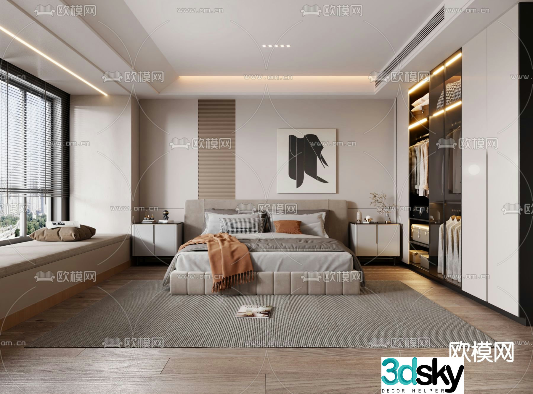 Modern bedroom Master bedroom Master room 3d model