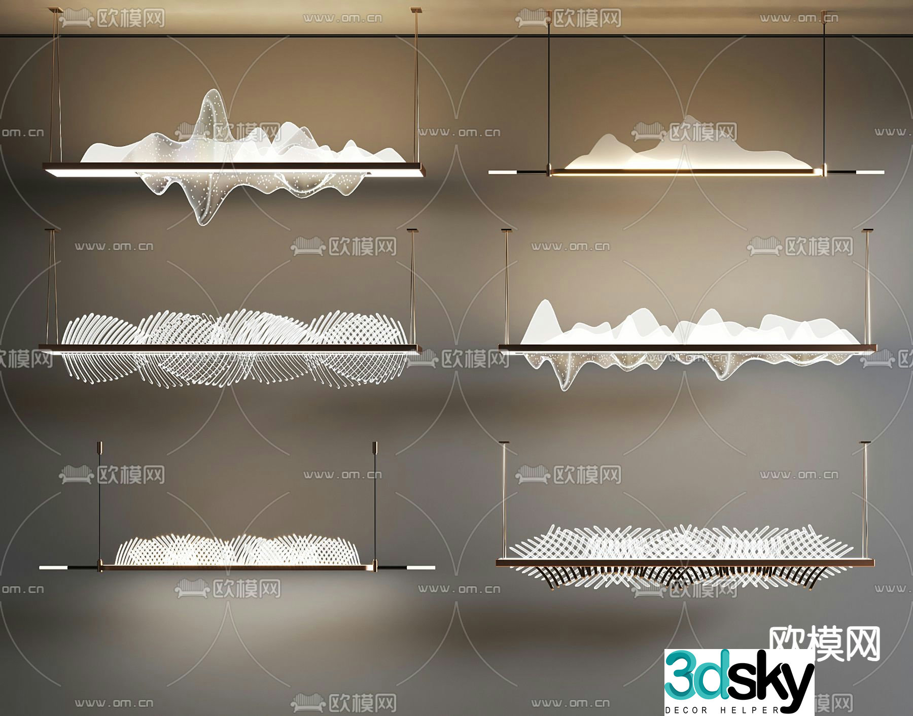 New Chinese style chandelier Zen chandelier 3d model
