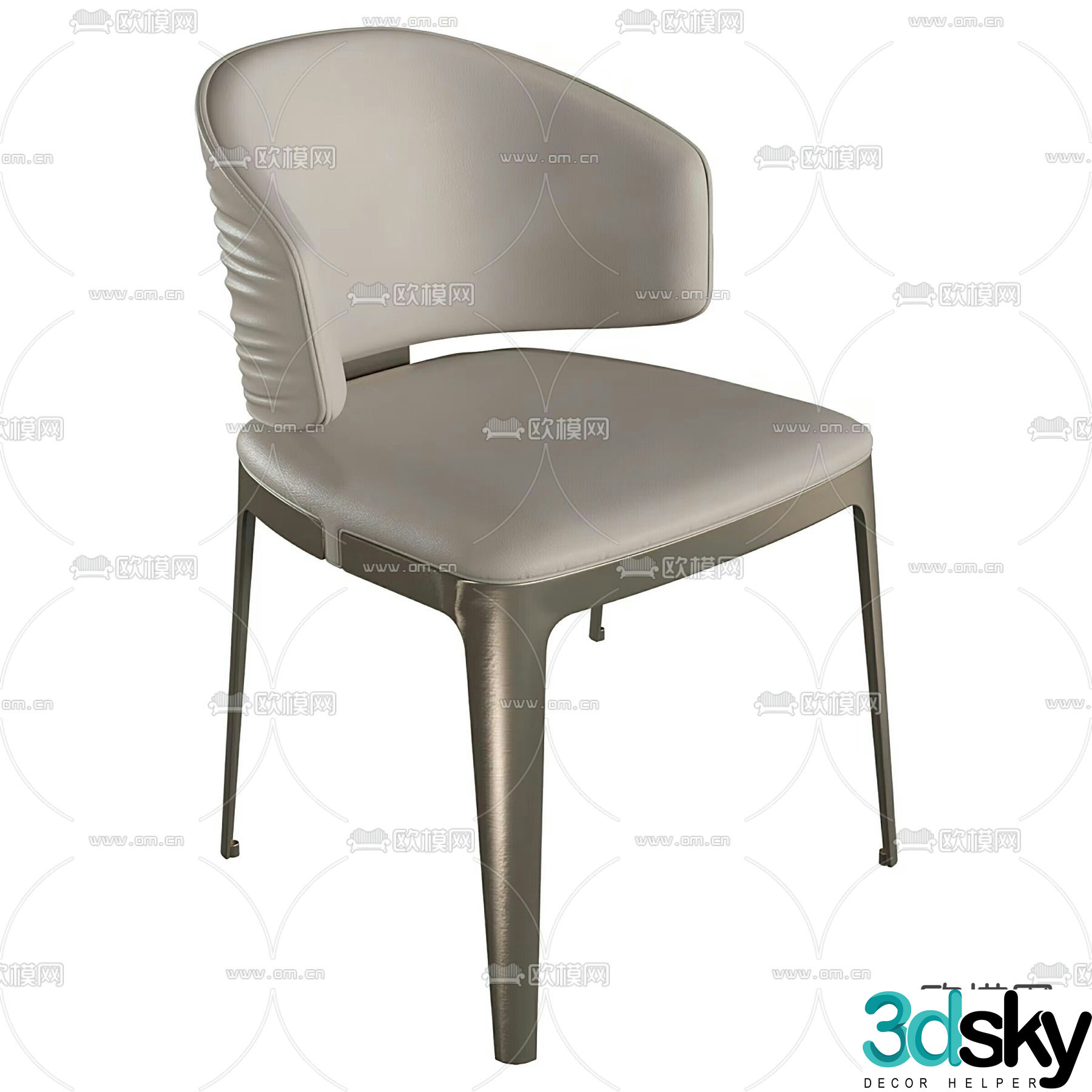 Sybilla light luxury chair dining chair 3d model