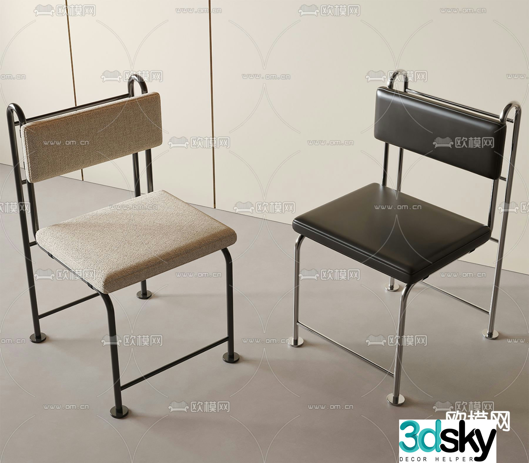 Modern chair dining chair 3d model