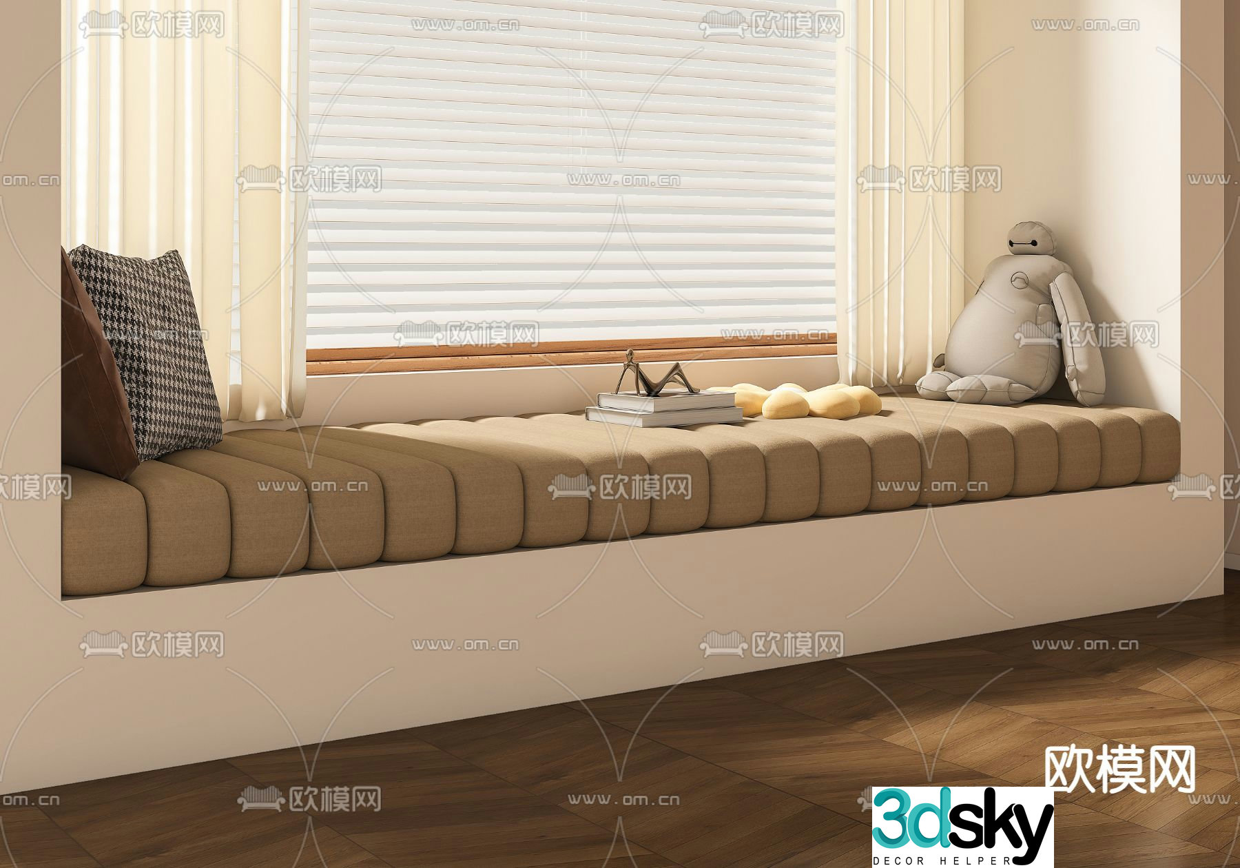 Cushion cushion bay window cushion cushion window sill 3d model