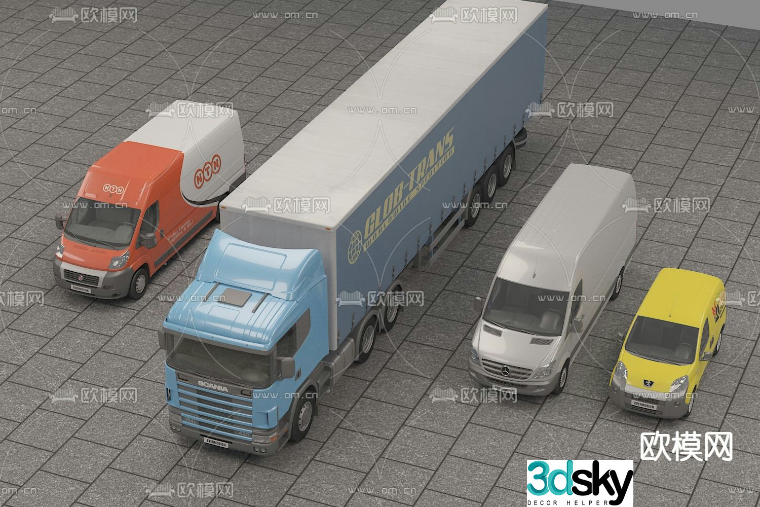 truck truck van 3d model