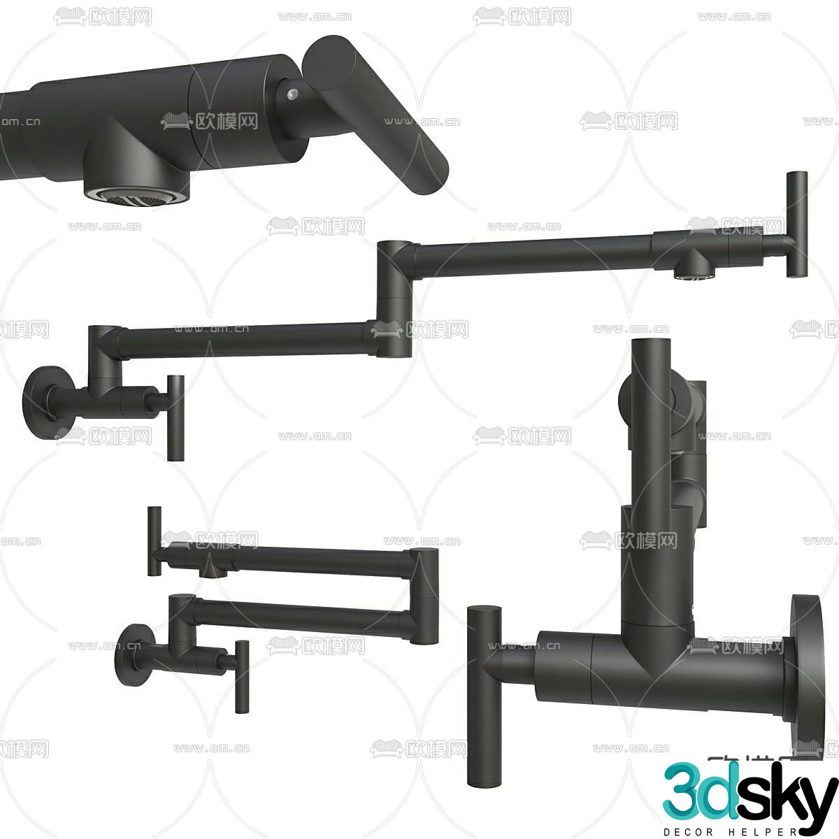 Water pipe faucet 3d model