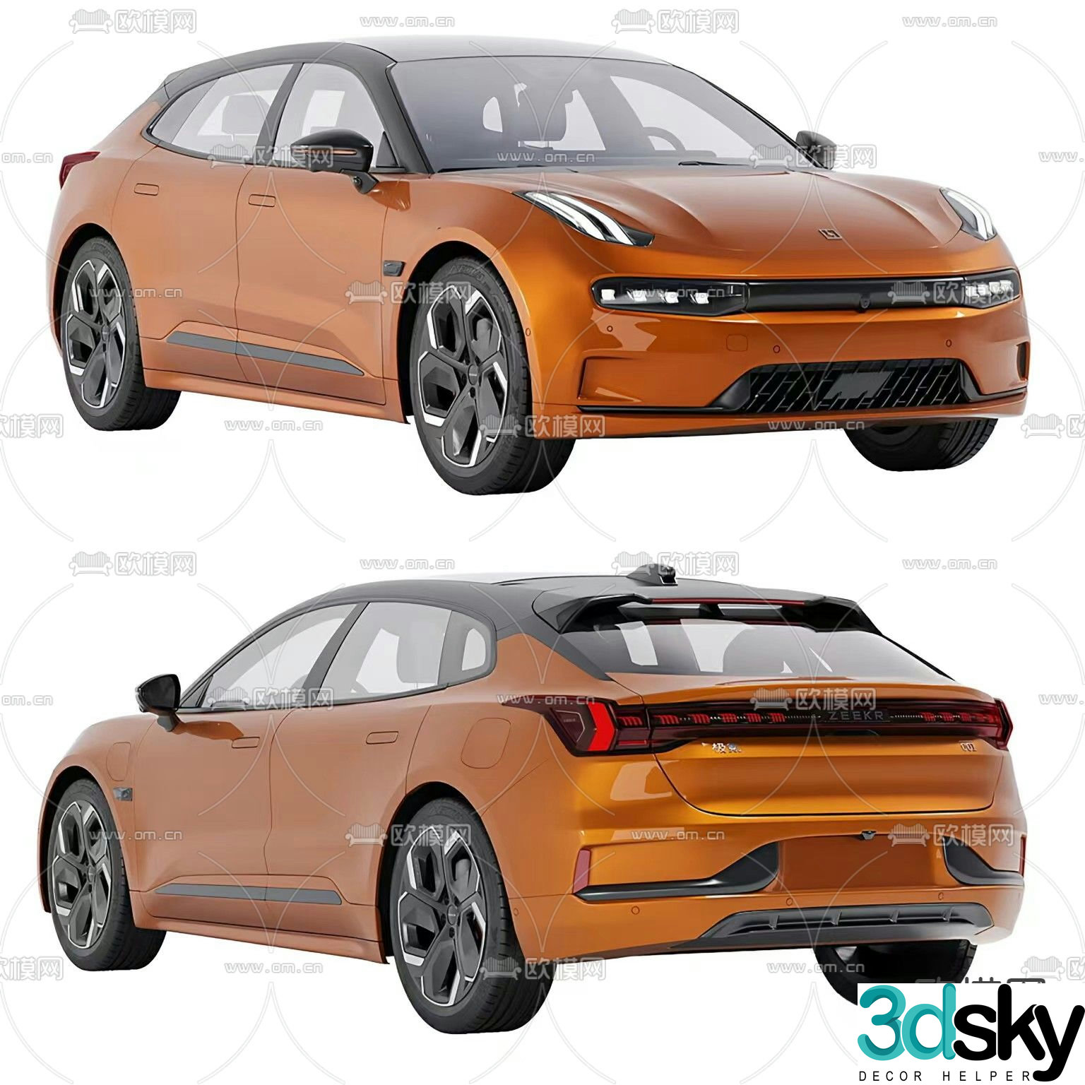 JiKr 001 car sedan 3d model