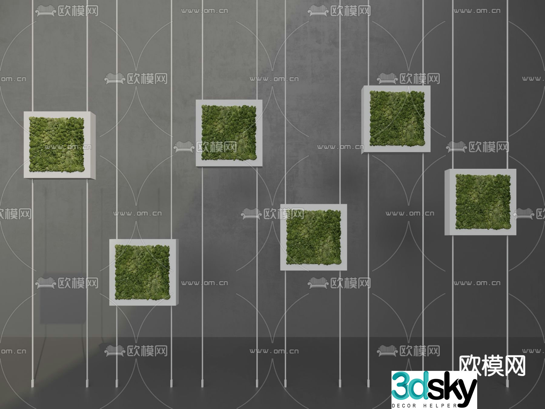 Plant wall landscape modeling 3d model