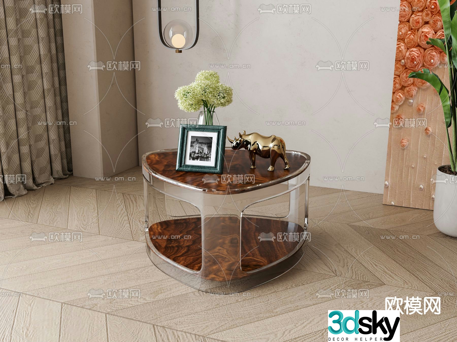 Modern coffee table table corner table 3D model