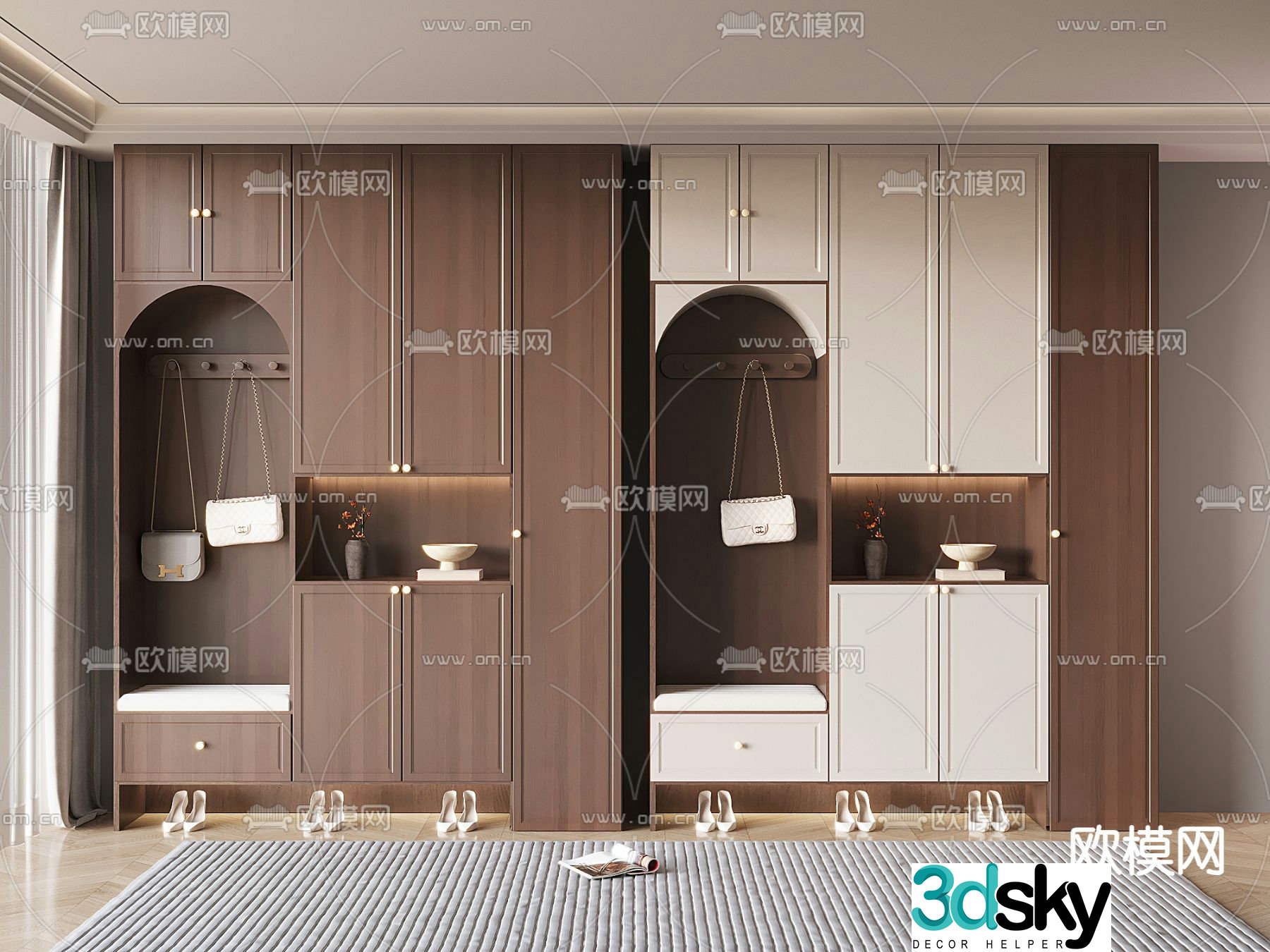 Medieval style shoe cabinet 3D model