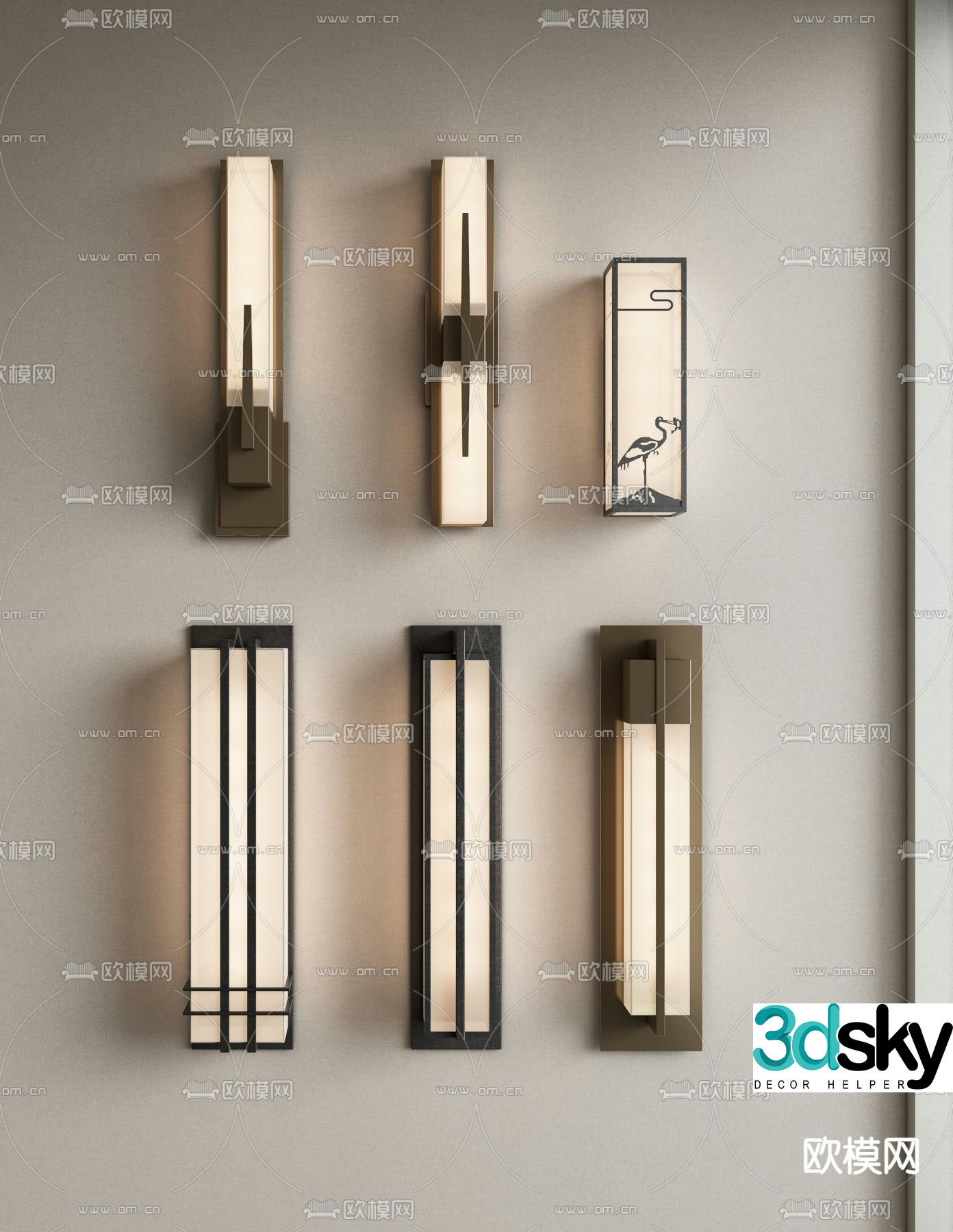 New Chinese style wall lamp 3d model