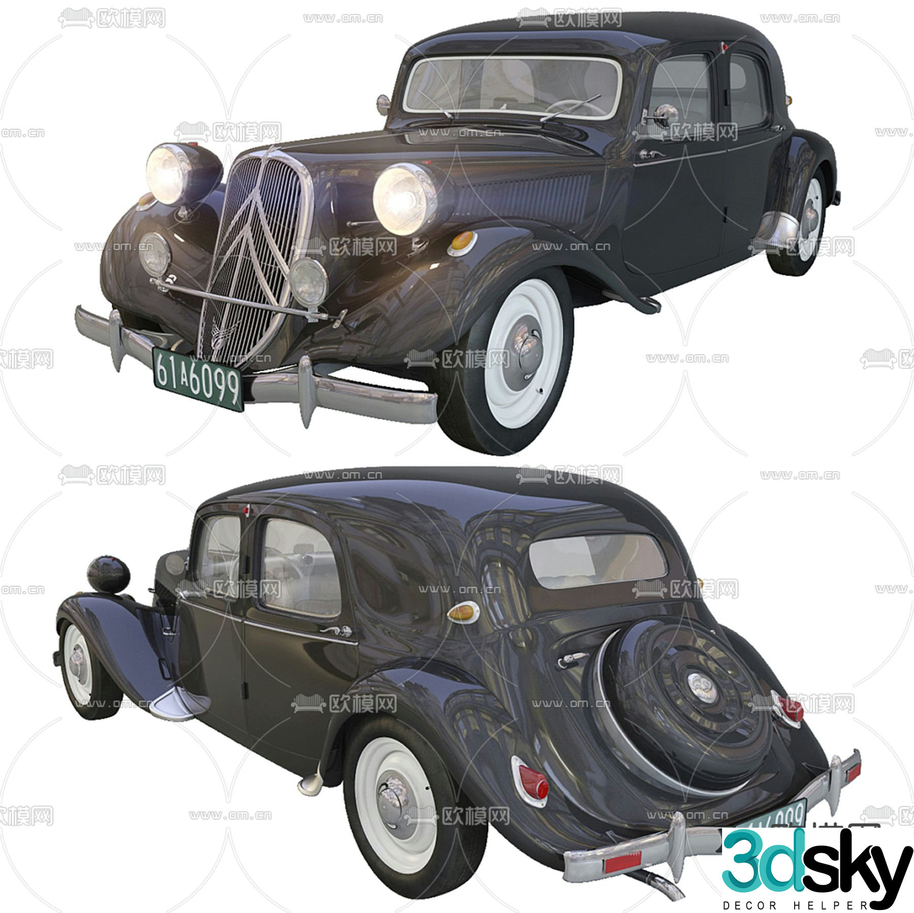 Citroën car classic car 3d model