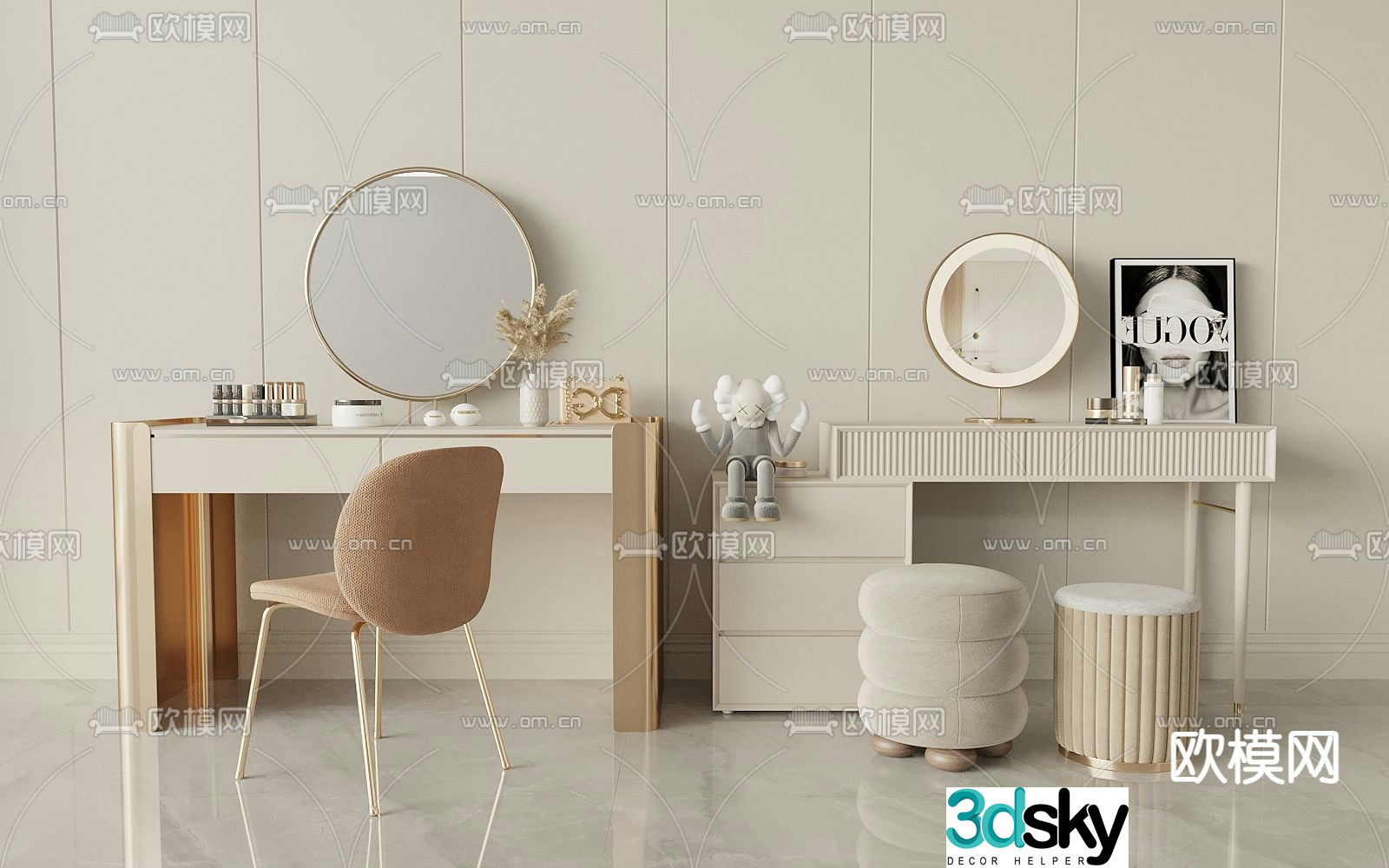 Modern dressing table 3d model