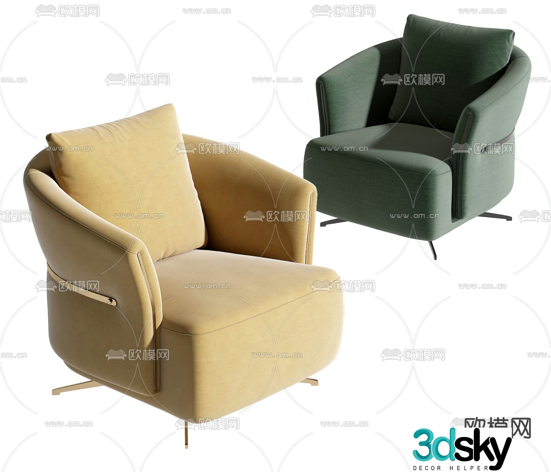 Modern single sofa 3d model