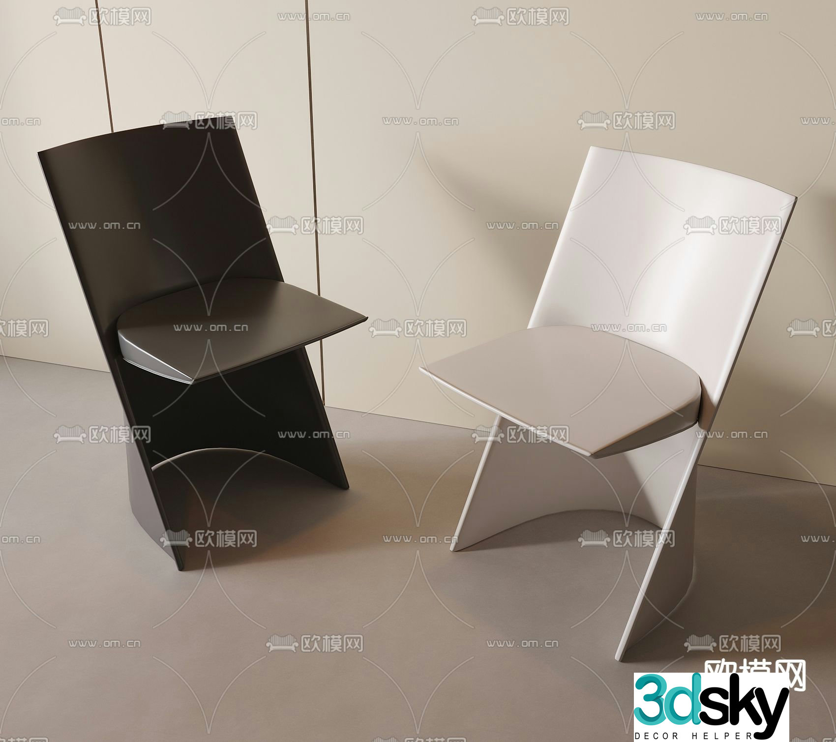 Modern chair dining chair 3d model