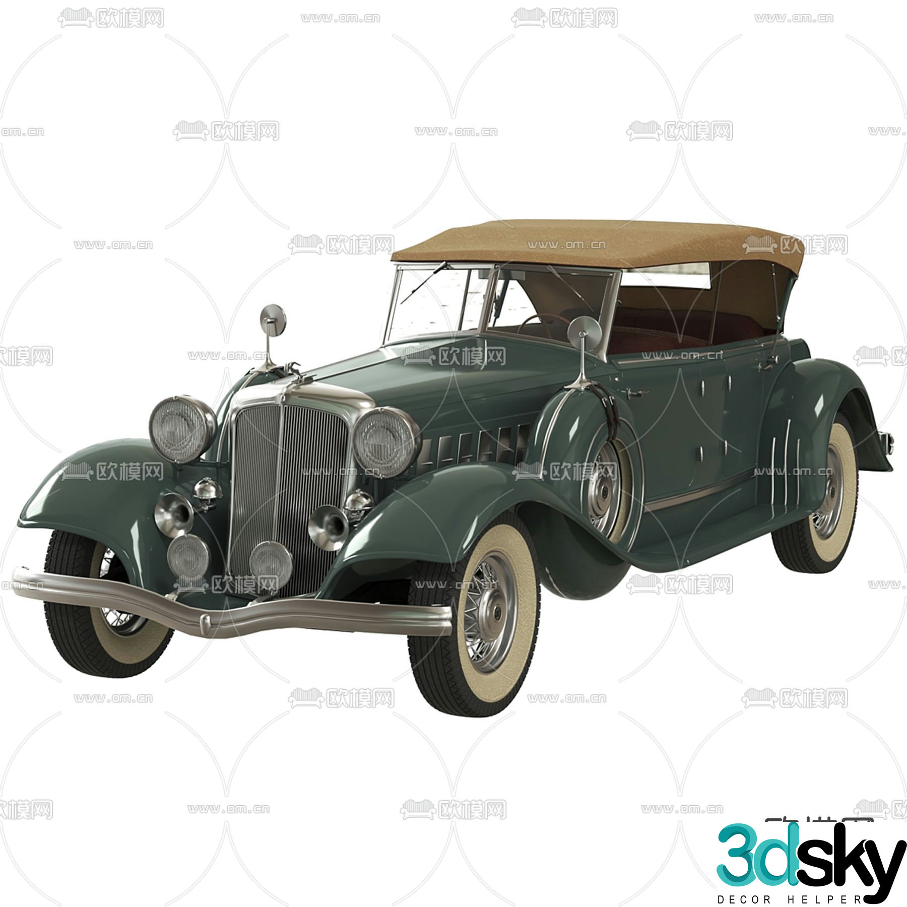 retro car sports car classic car 3d model