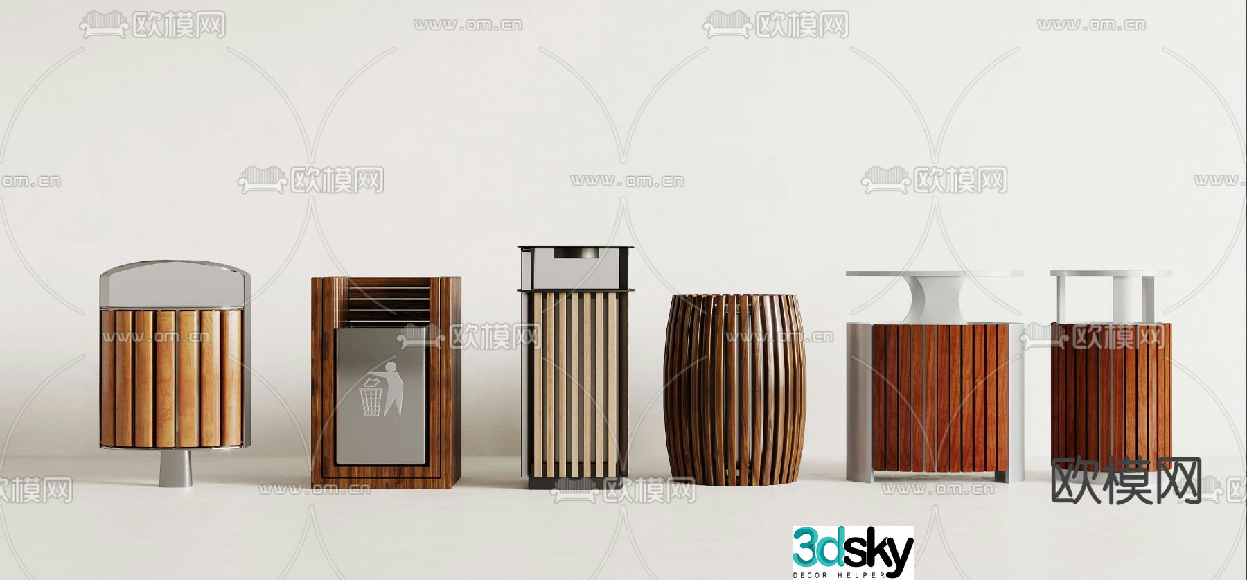Trash can outdoor trash can 3d model