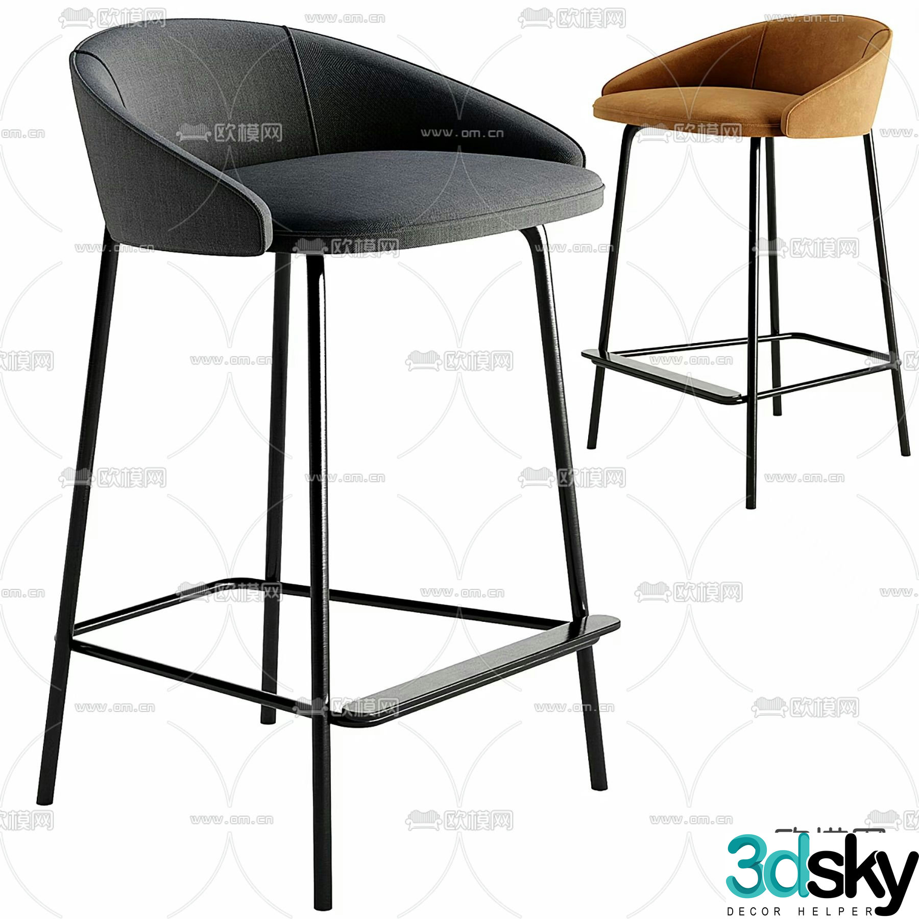 bar stool bar stool high stool 3d model