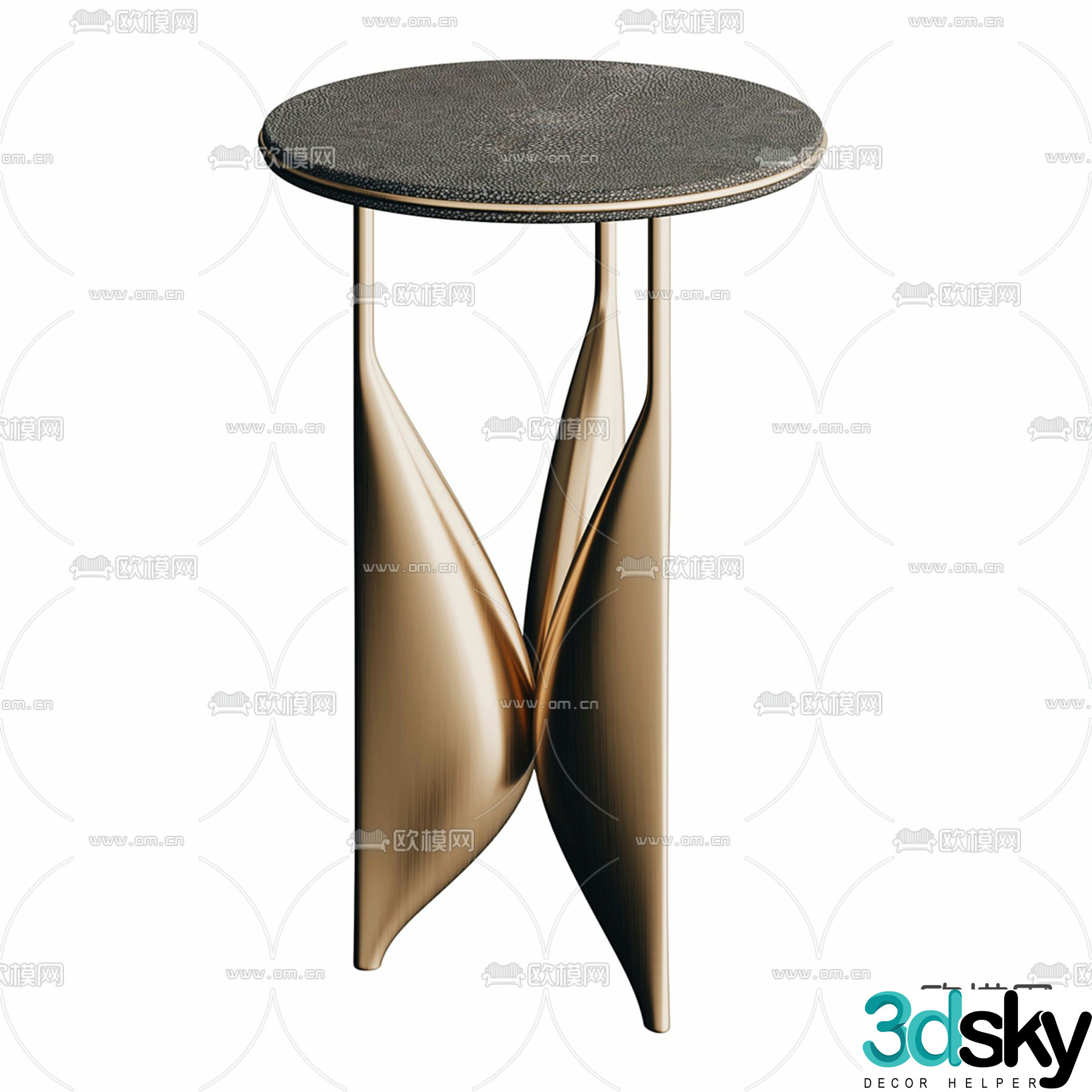 Modern angles and rounds metal angles and 3D model