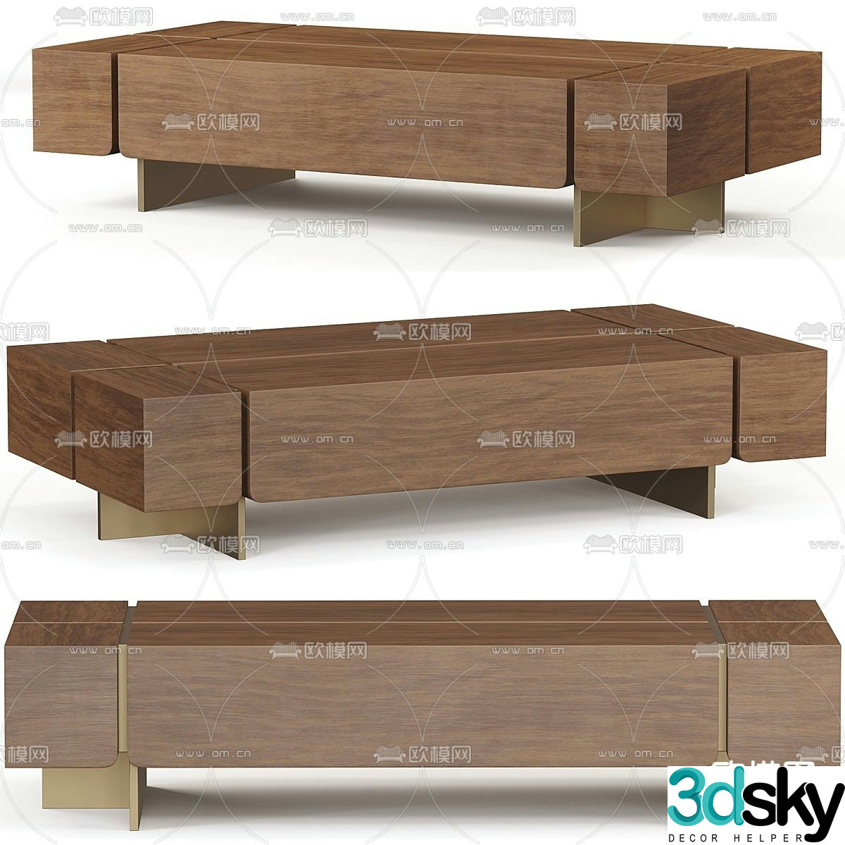 coffee table route center table 3d model