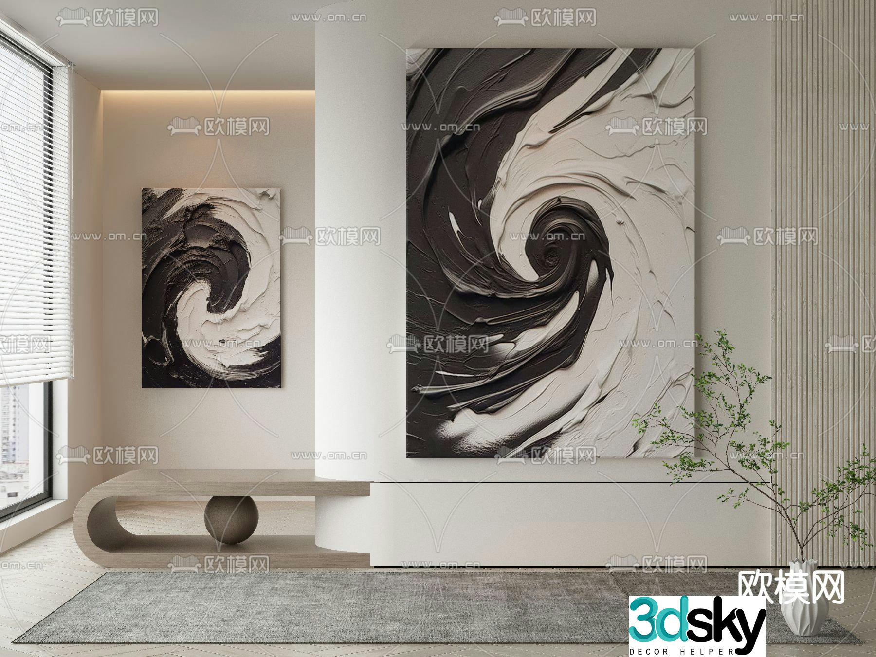 Texture painting Abstract painting Decorative painting 3d model