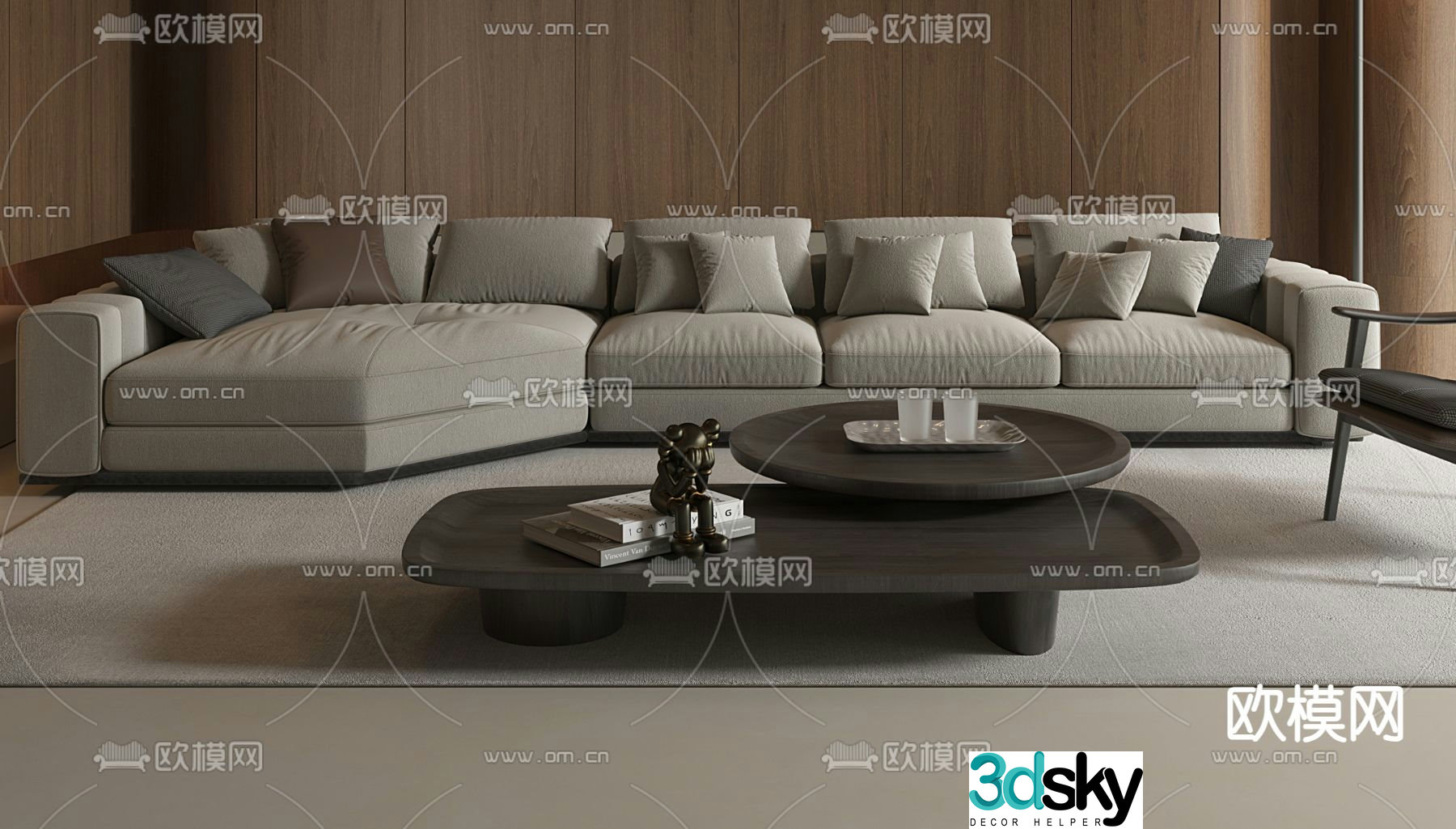 multi-person sofa 3d model
