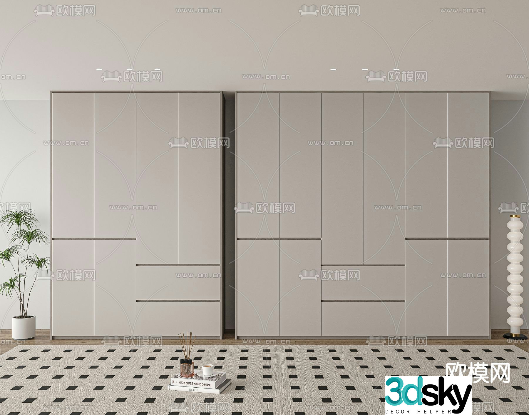 Modern wardrobe 3d model
