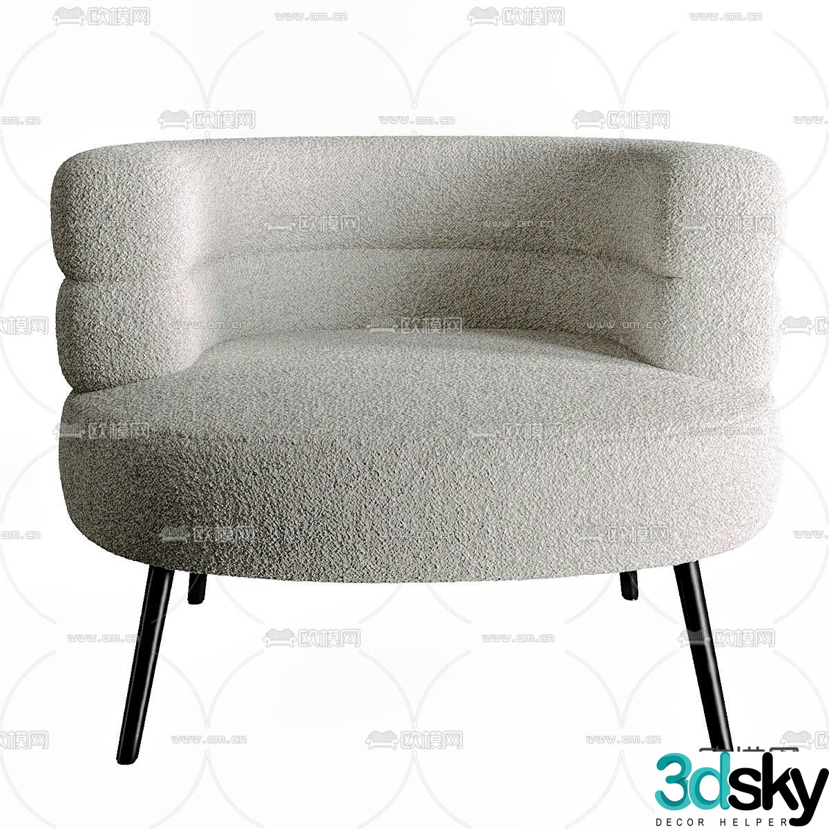 Boyle Lounge Chair Armchair 3d model