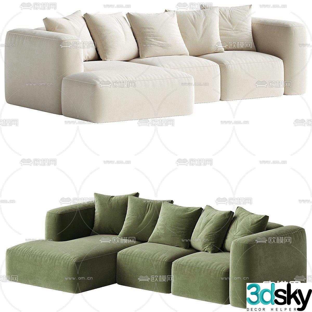 Downtime corner sofa corner cinema sofa 3d model
