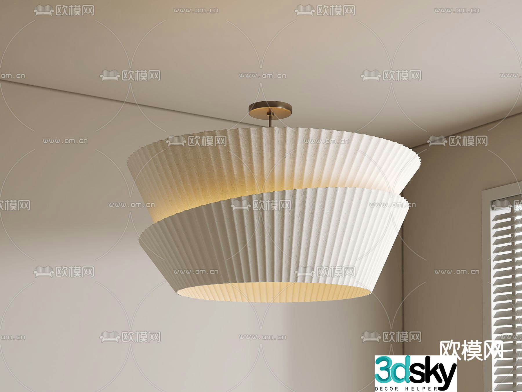 French Chandelier Creamy Chandelier 3d Model