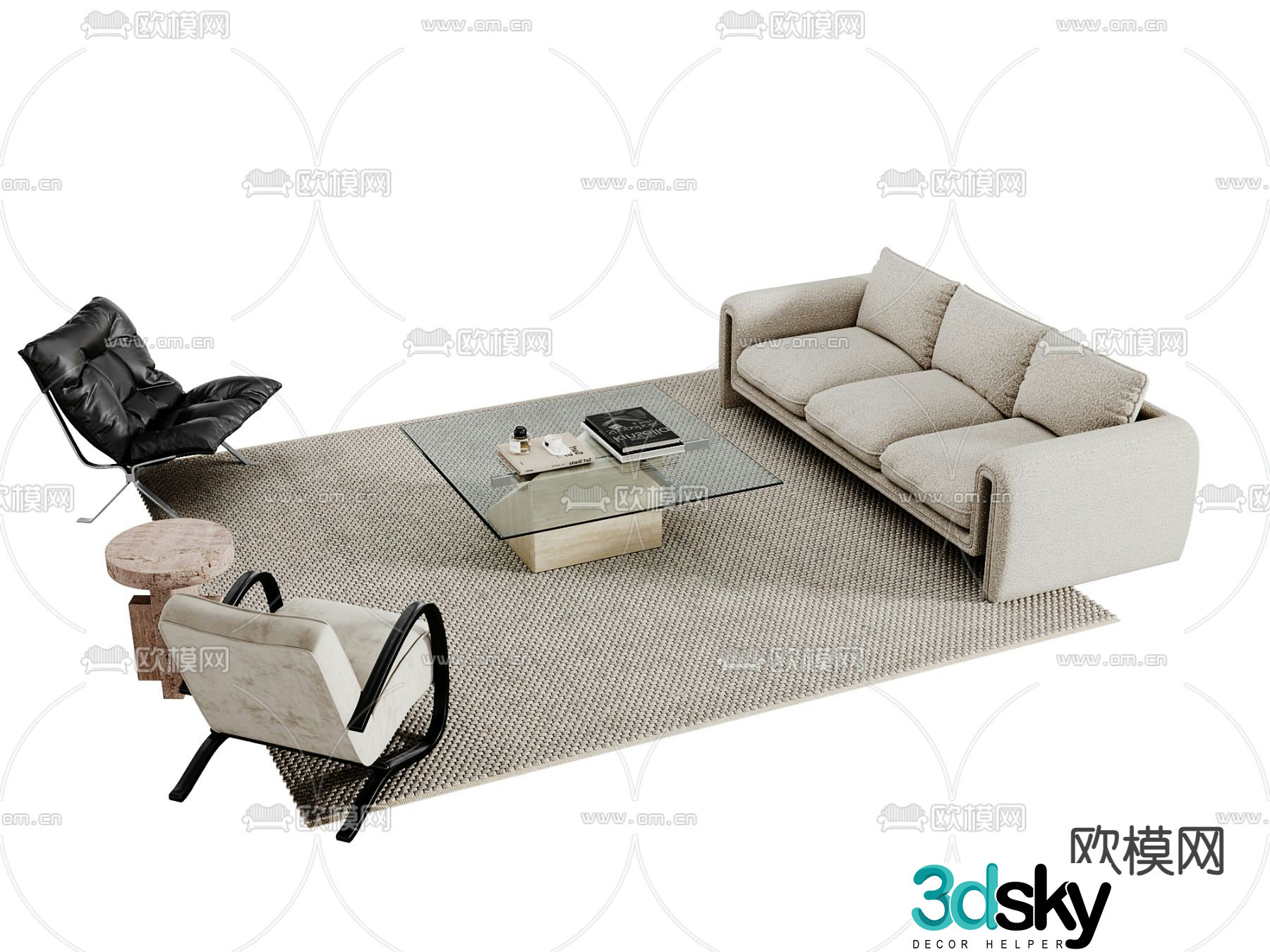 Wasabi sofa combination sofa 3D model