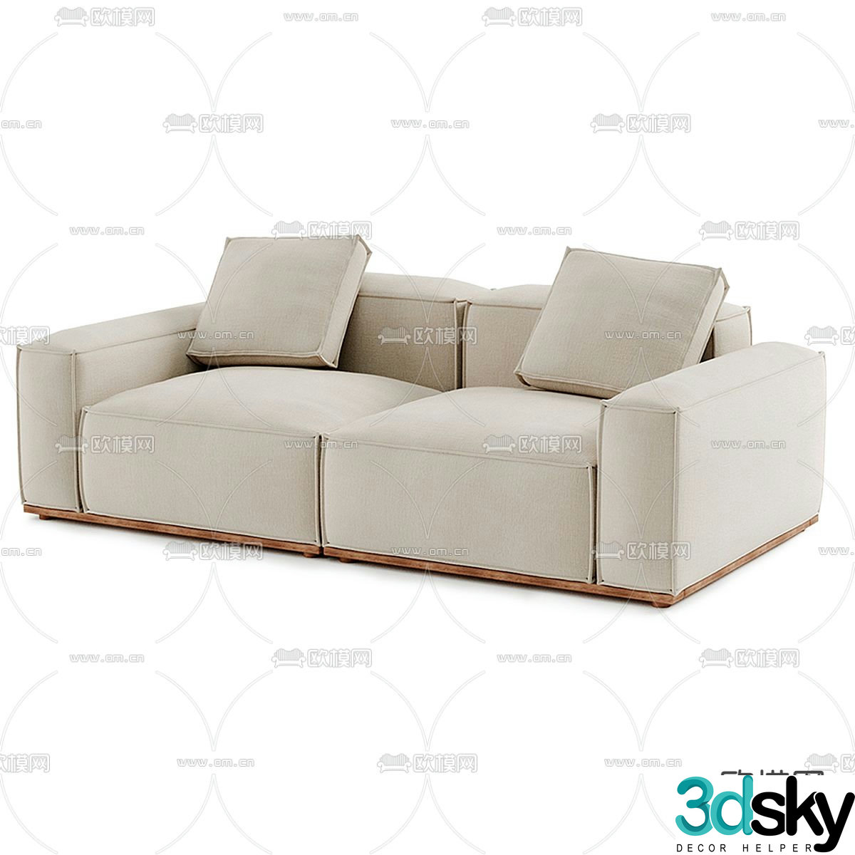 Modern double sofa 3d model