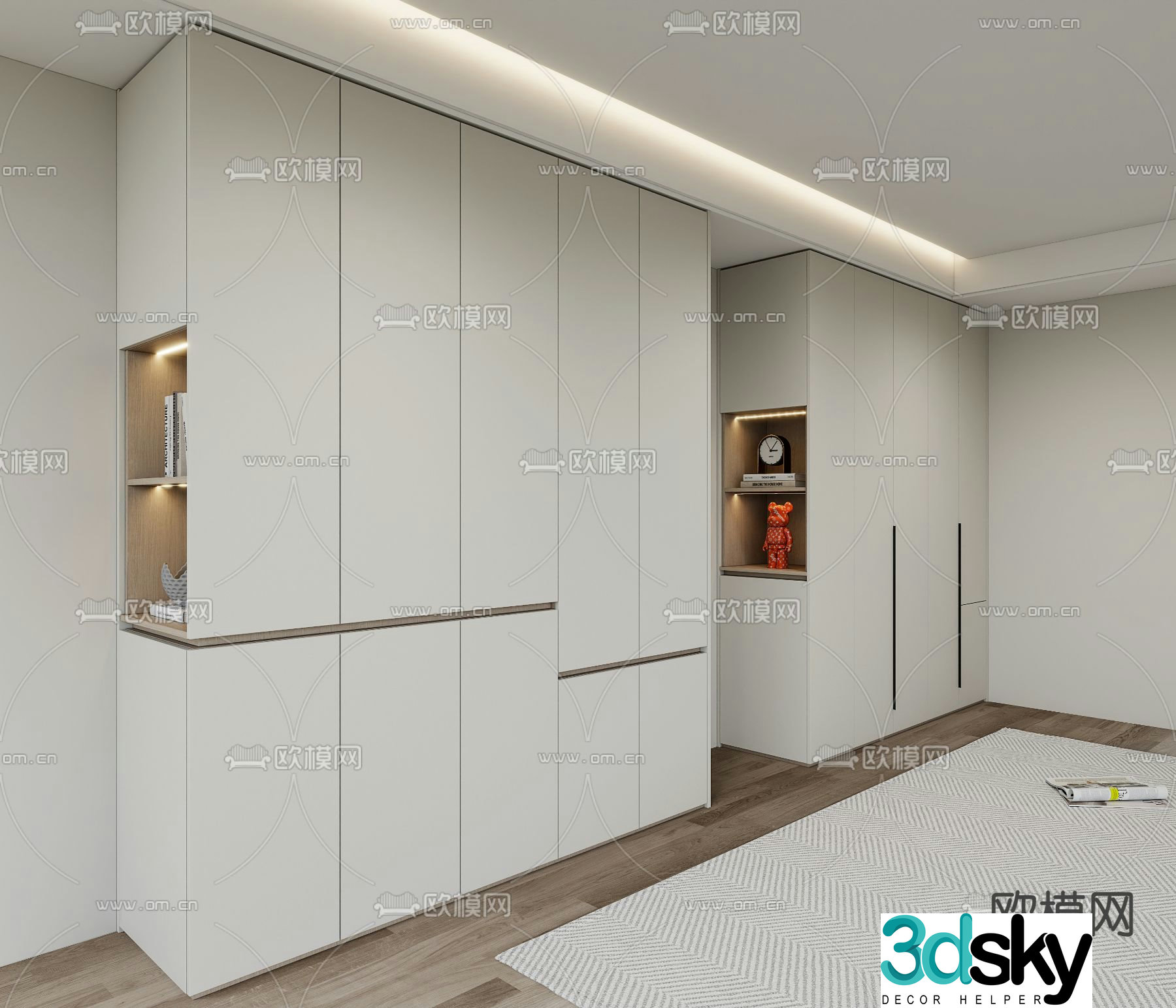 modern wardrobe wardrobe 3d model