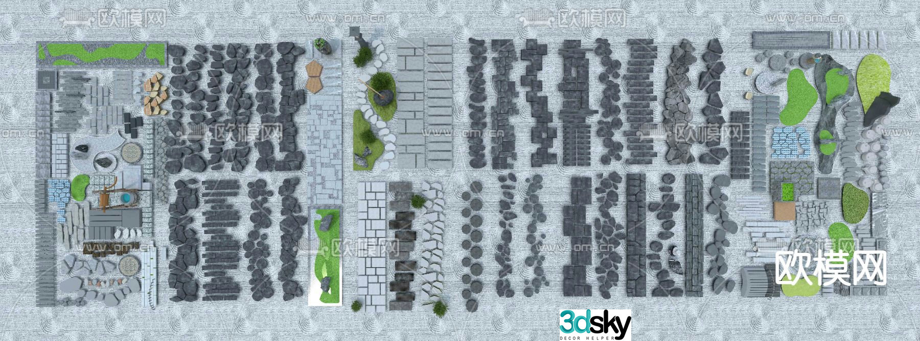 3D model of Tingbu stone paving