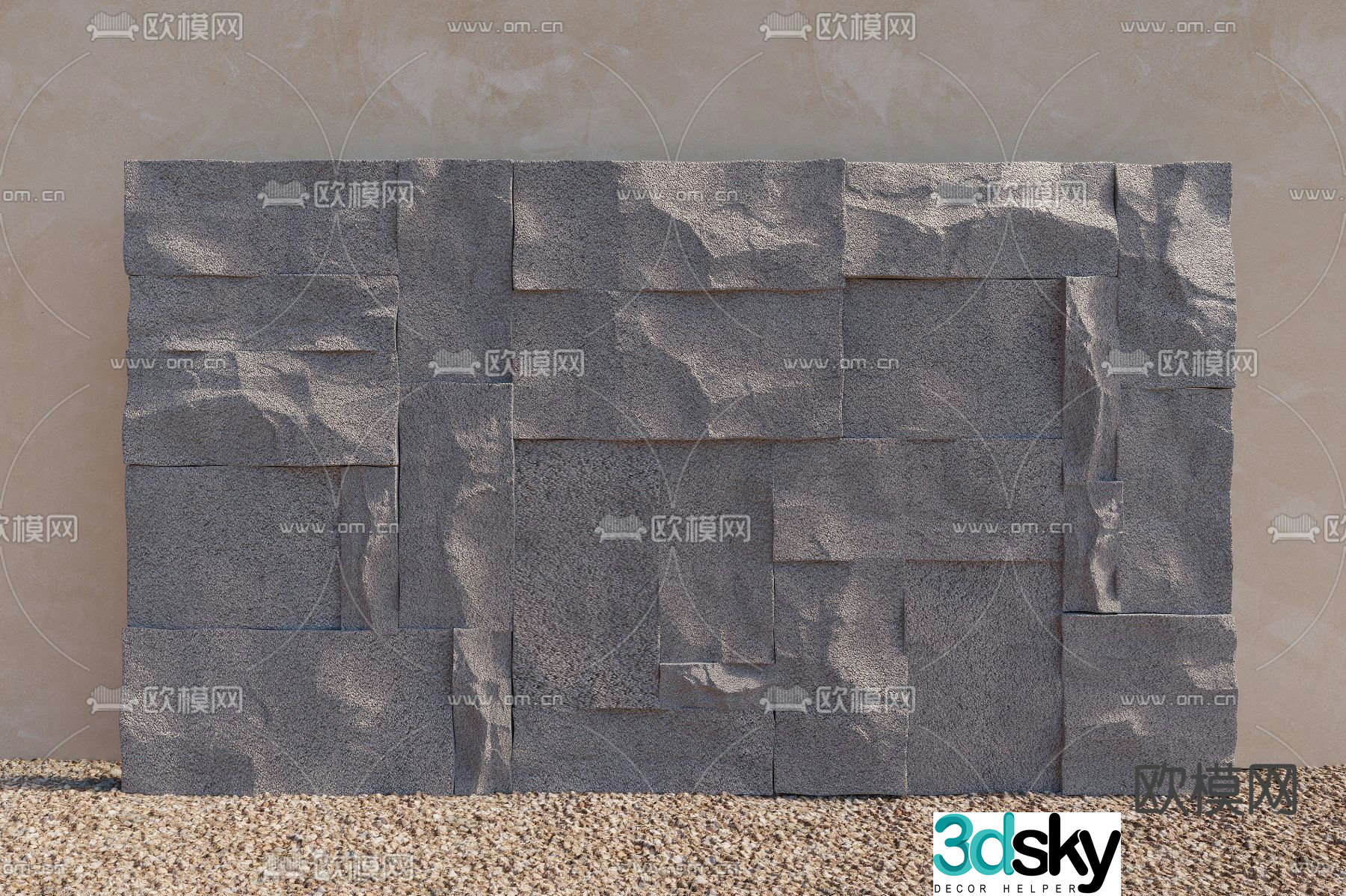 Bomby stone wall rock wall background wall 3d model