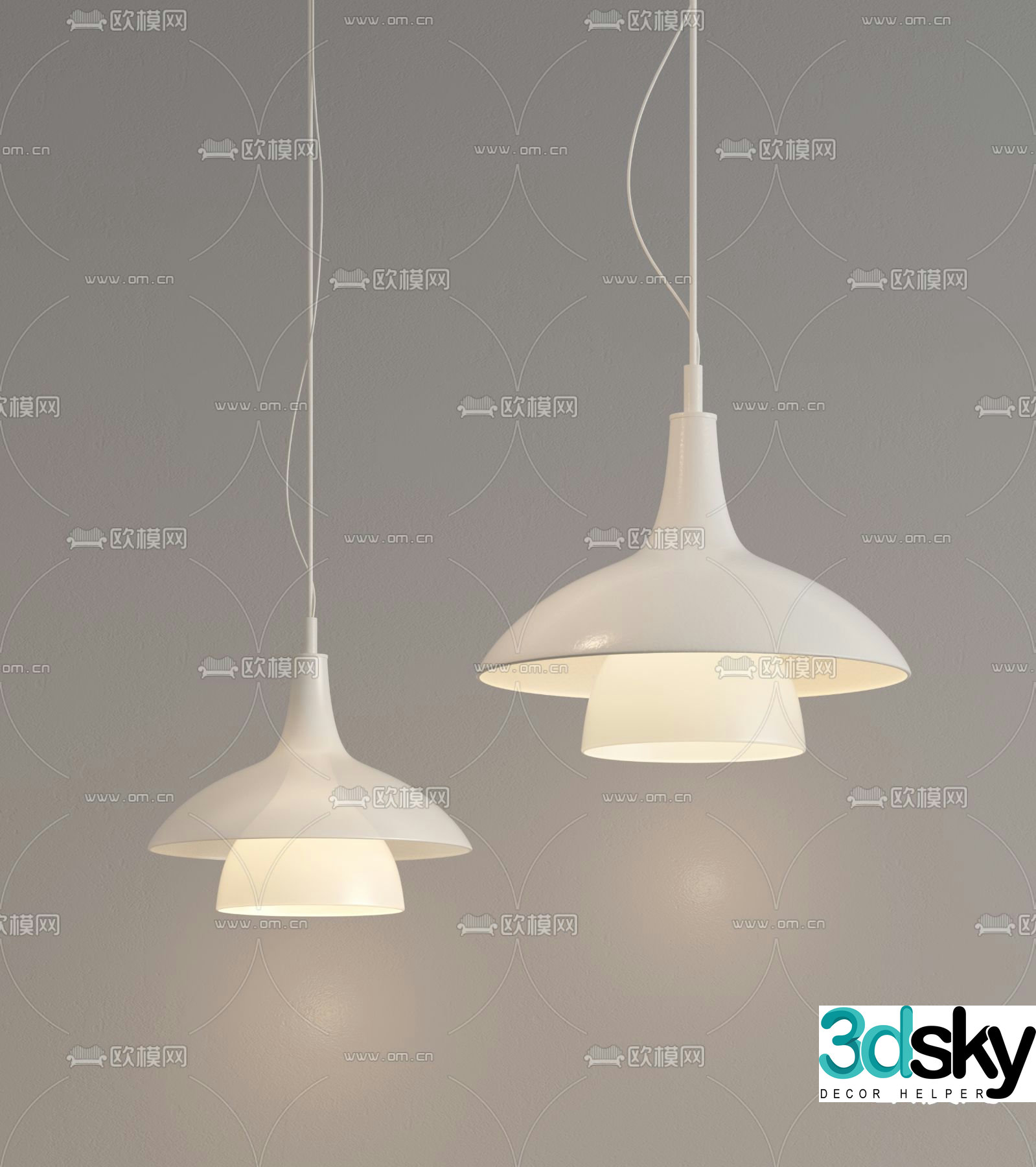 Cream style small chandelier 3d model