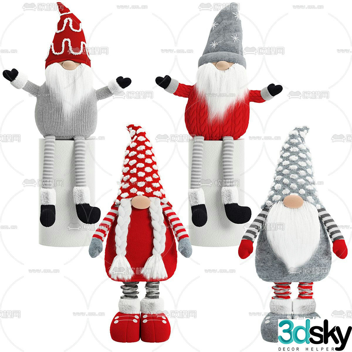 Plush toy Santa Claus doll doll 3d model