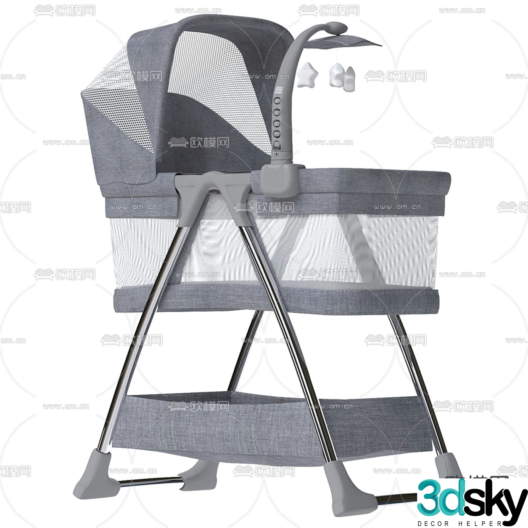 Simmons children’s bassinet stroller 3d model