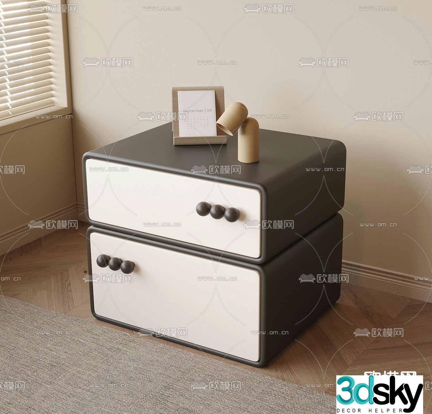 Modern bedside table 3d model