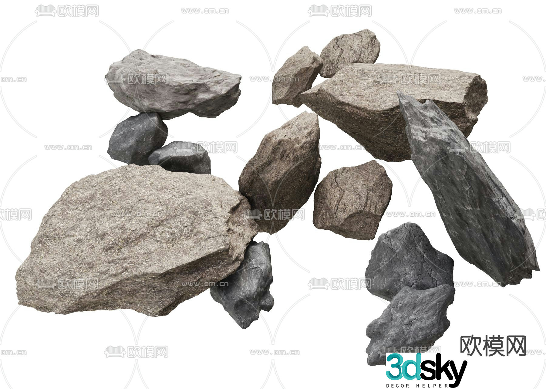 stone landscape stone 3d model