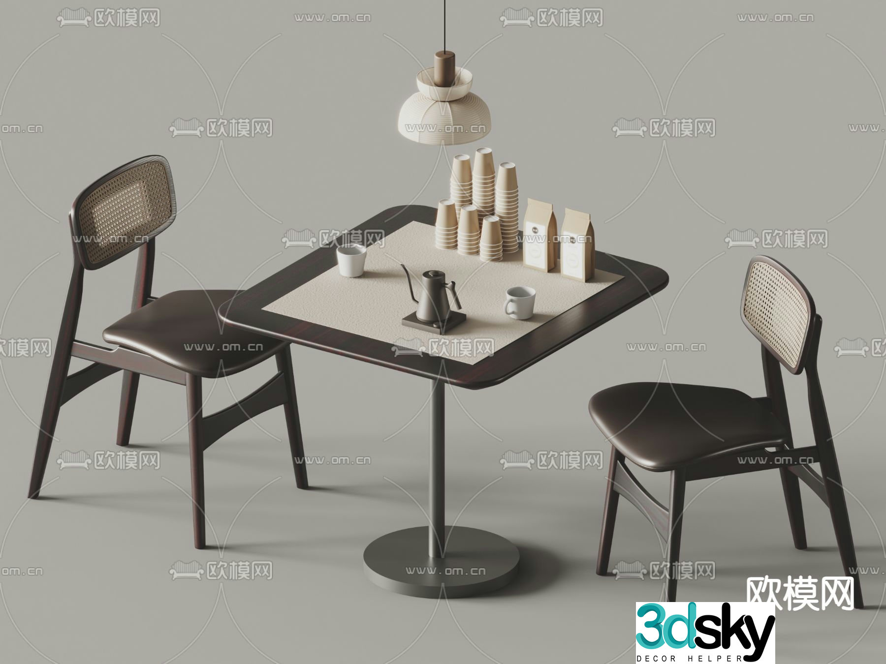 Contone leisure table and chair coffee table and chair 3d model