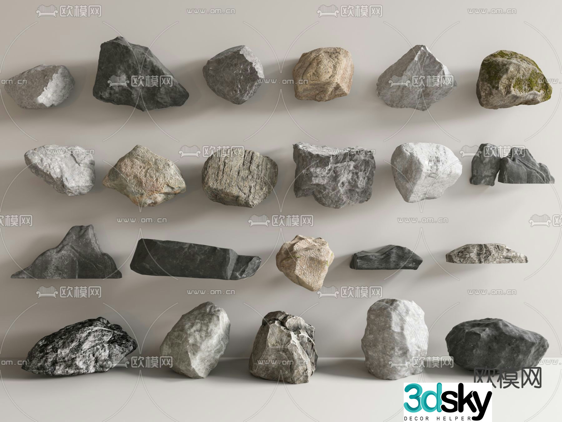 rockery stone stone sculpture stone 3d model