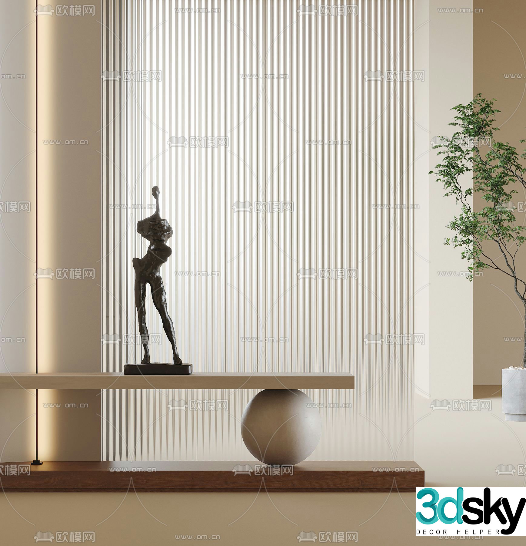 Entrance screen glass partition 3d model