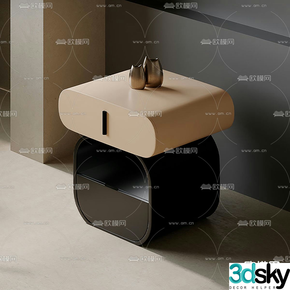 Modern bedside table 3d model